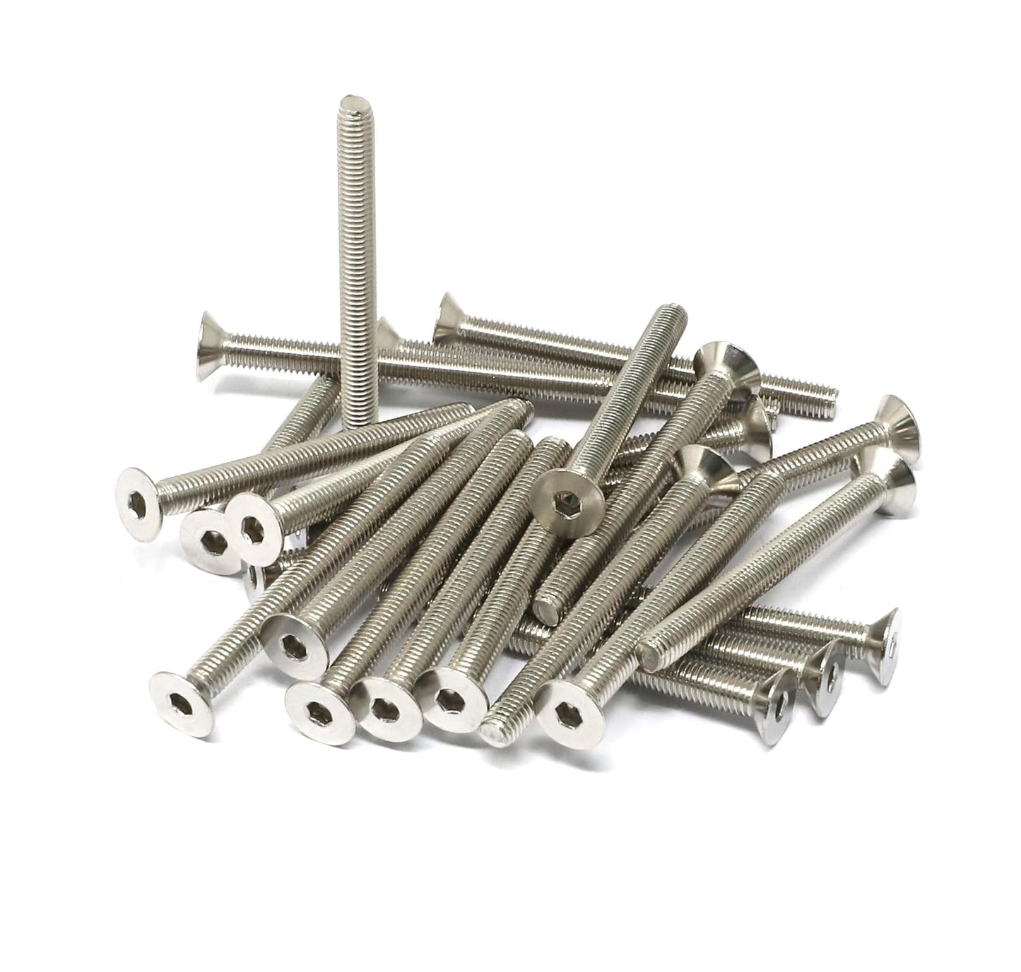 iexcell 5 Pcs M8 x 80mm Thread Pitch 1.25 mm Stainless Steel 304 Hex Socket Flat Head Cap Screws Bolts Kit