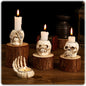4Pcs Halloween Skeleton Candlestick,Halloween Candle Holder Gothic Skeleton Palm Skull Decor for Home Bar Party Tabletop,Creepy Themed Party Decorations,Escape Room Script Kill Prop
