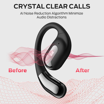 Monster Open Ear AC317 Headphones, Bluetooth 5.4 Wireless Headphones with Stereo Sound, Crystal Clear Calls, 24H Playback, Type-C Charging, Touch Control, Sweat Resistant Open Ear Wireless Earbuds