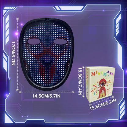 Zonasyrn Children's LED masks, unisex LED face changing masks with gesture sensing, kids Halloween costume role play