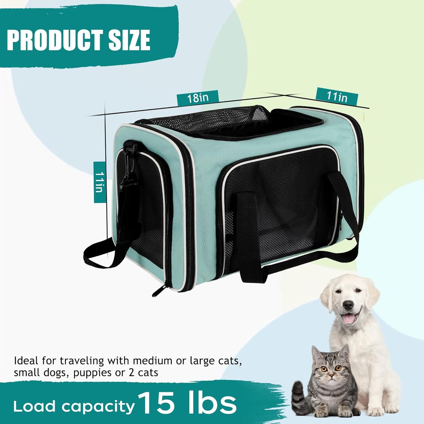 Top tasta Dog Cat Carrier Pet Carriers for Small Medium Large Cats Dogs Carrier Soft Sided Small Puppy Dog Carrier Portable Foldable Airline Approved Dog Cat Travel Carrier Grey Medium