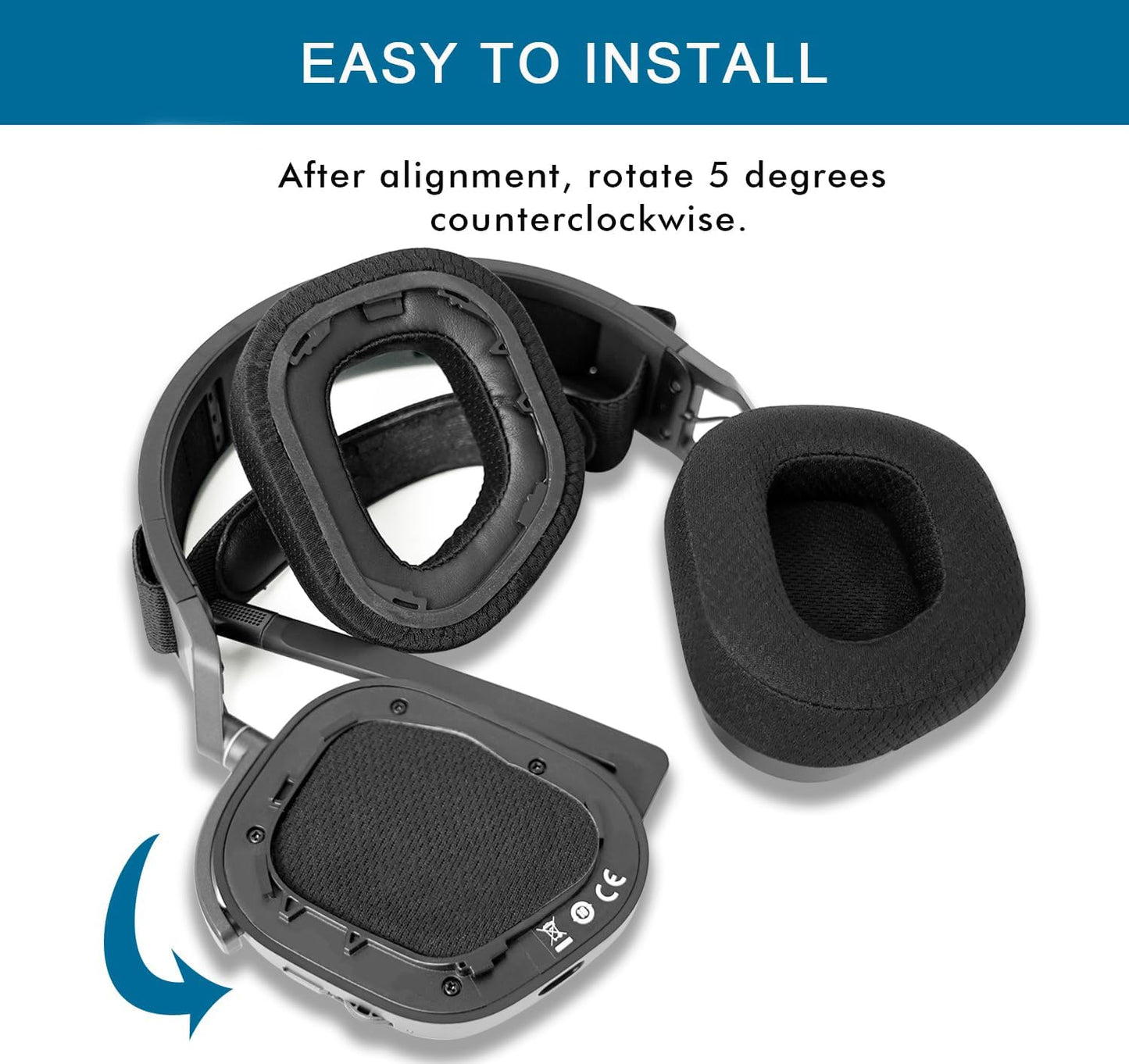 Gvoears Replacement Earpads for Corsair HS 80 RGB Wireless/Wired Gaming Headsets Ear Cushions, Comfortable & Soft Sponge, Breathable Mesh Fabric (Black)