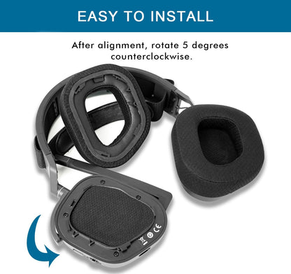 Gvoears Replacement Earpads for Corsair HS 80 RGB Wireless/Wired Gaming Headsets Ear Cushions, Comfortable & Soft Sponge, Breathable Mesh Fabric (Black)