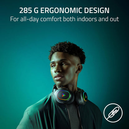 Razer Barracuda X Chroma Wireless Gaming Headset, 2.4 Ghz, Black Bluetooth, Lightweight, Chroma RGB, 40mm Drivers, Cardioid Mic, 70 Hr Battery, for PC, Mac, PS5, Switch 2, Smartphone