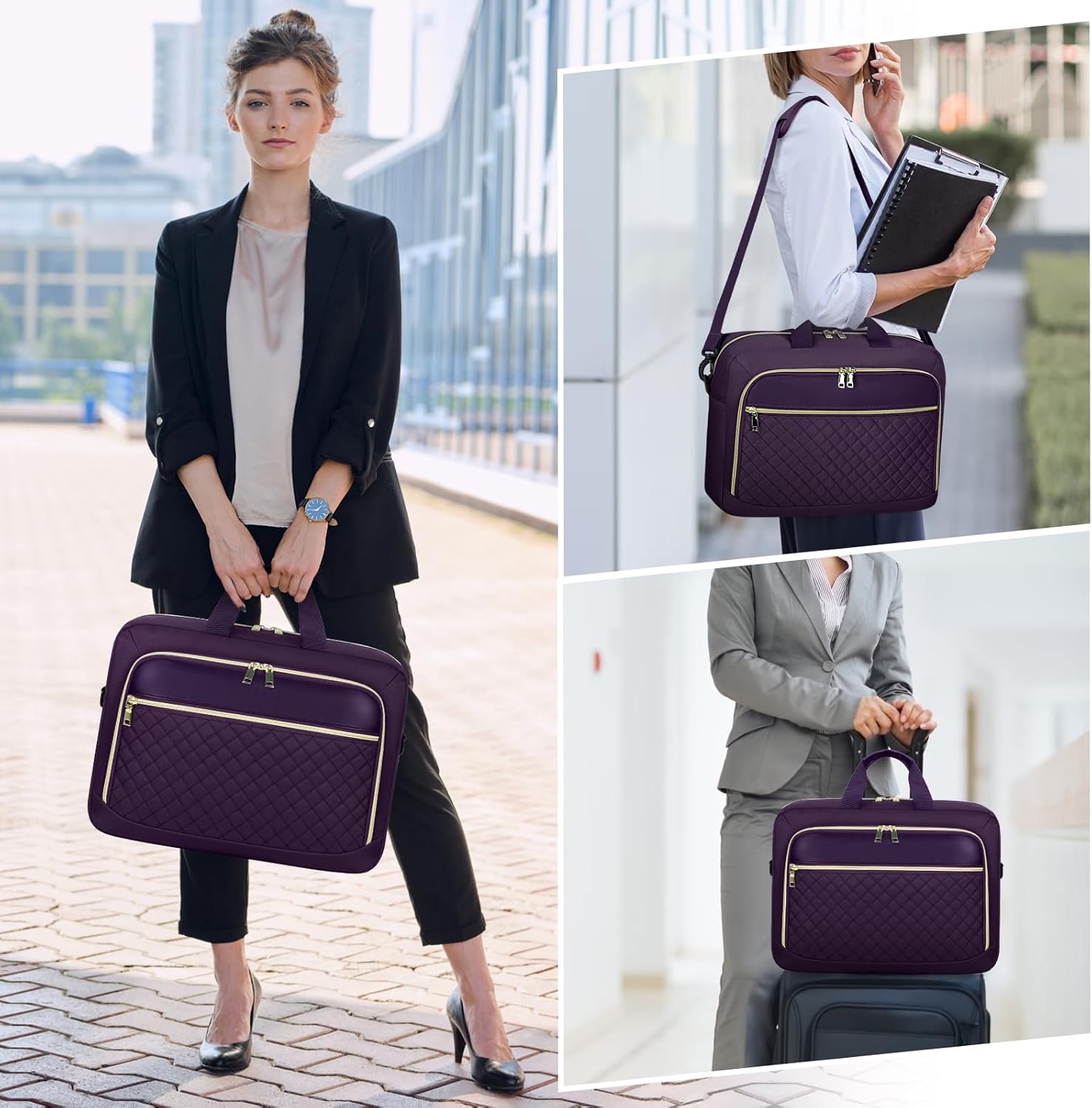 Laptop Bag 17 Inch Laptop Briefcase for Women Waterproof Computer Messenger Bag Professional Laptop Case for Business Work - PuriLite