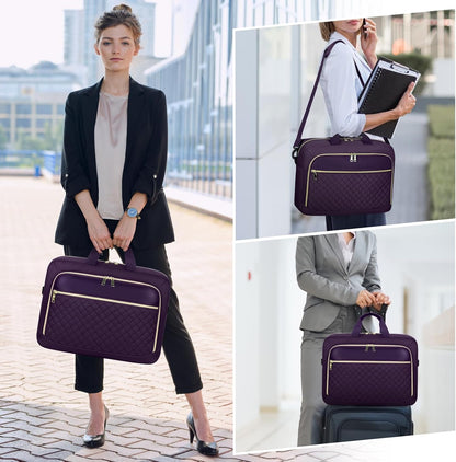 Laptop Bag 17 Inch Laptop Briefcase for Women Waterproof Computer Messenger Bag Professional Laptop Case for Business Work - PuriLite