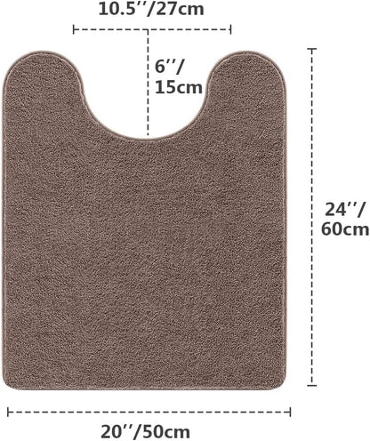 Bathroom Rugs Set 2 Pieces - Bath Rugs Ultra Soft Absorbent Non-Slip Fluffy Thick Microfiber Cozy Bath Mats Set for Tub Shower Bathroom Floors Accessories, 20"x32" & 16"x24" Set of 2 (Beige)