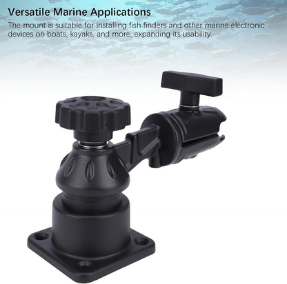 Diydeg Fish Finder Mount, Aluminum Alloy Nylon Electronic Mount with Screws, Anti Wear Shock Absorption Display Fish Finder Bracket for Kayak Pontoon Canoe Marine Boat Fishing Black