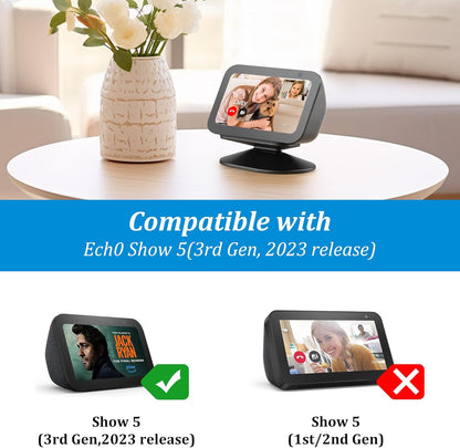 PlusAcc Stand for Show 5 (3rd Gen) - Adjustable Tilt Holder, Magnetic Table Stand Accessories Compatible with iPhone Models & Show 5 3rd Generation, Non-Slip Base (Black)