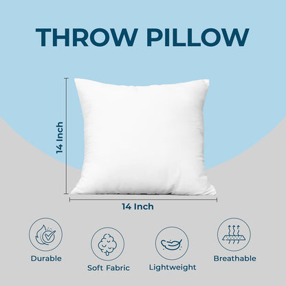 Utopia Bedding Throw Pillows (Set of 4, White), 18 x 18 Inches Pillows for Sofa, Bed and Couch Decorative Stuffer Pillow
