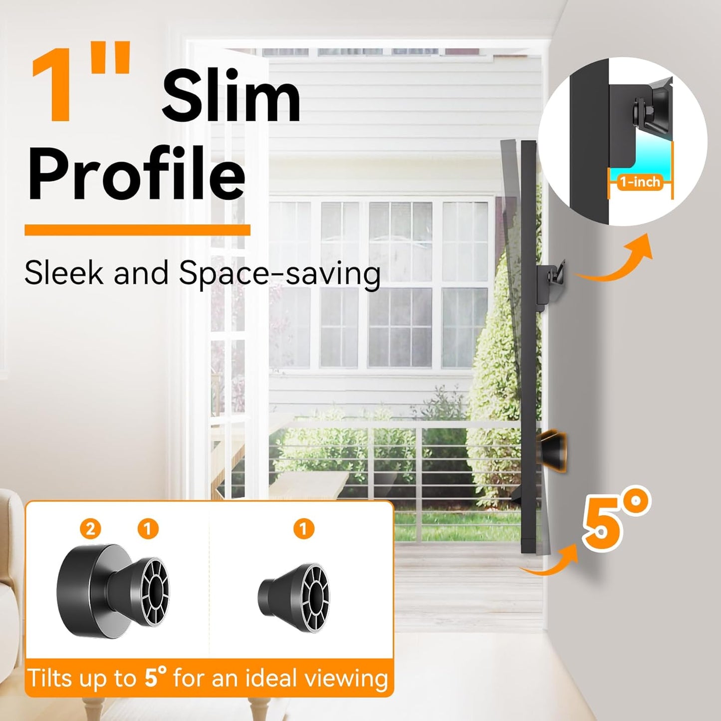AENTGIU Studless TV Wall Mount, No Drill Drywall TV Bracket Hanger for 32-75 inch Flat Screen TVs, No Anchors, No Stud, Heavy Duty, Easy Install with All Hardware Included