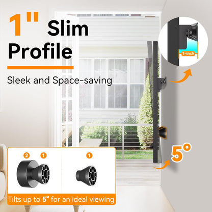 AENTGIU Studless TV Wall Mount, No Drill Drywall TV Bracket Hanger for 32-75 inch Flat Screen TVs, No Anchors, No Stud, Heavy Duty, Easy Install with All Hardware Included
