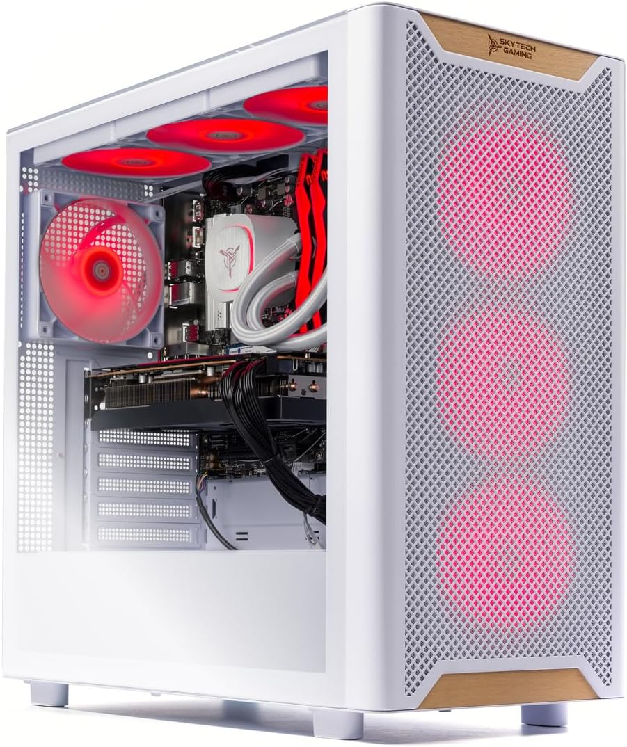 Skytech Nebula Gaming PC Desktop, Intel i5 14400F 2.5 GHz (4.7GHz Turbo), NVIDIA RTX 5060 8GB, 1TB NVMe SSD, 16GB DDR5 RAM 6000, 650W Gold PSU, Wi-Fi, Win 11