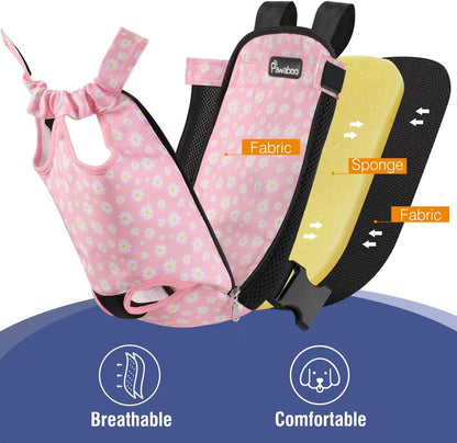 Pawaboo Pet Carrier Backpack, Adjustable Pet Front Cat Dog Carrier Backpack Travel Bag, Legs Out, Easy-Fit for Traveling Hiking Camping for Small Medium Dogs Cats Puppies, Medium, Black