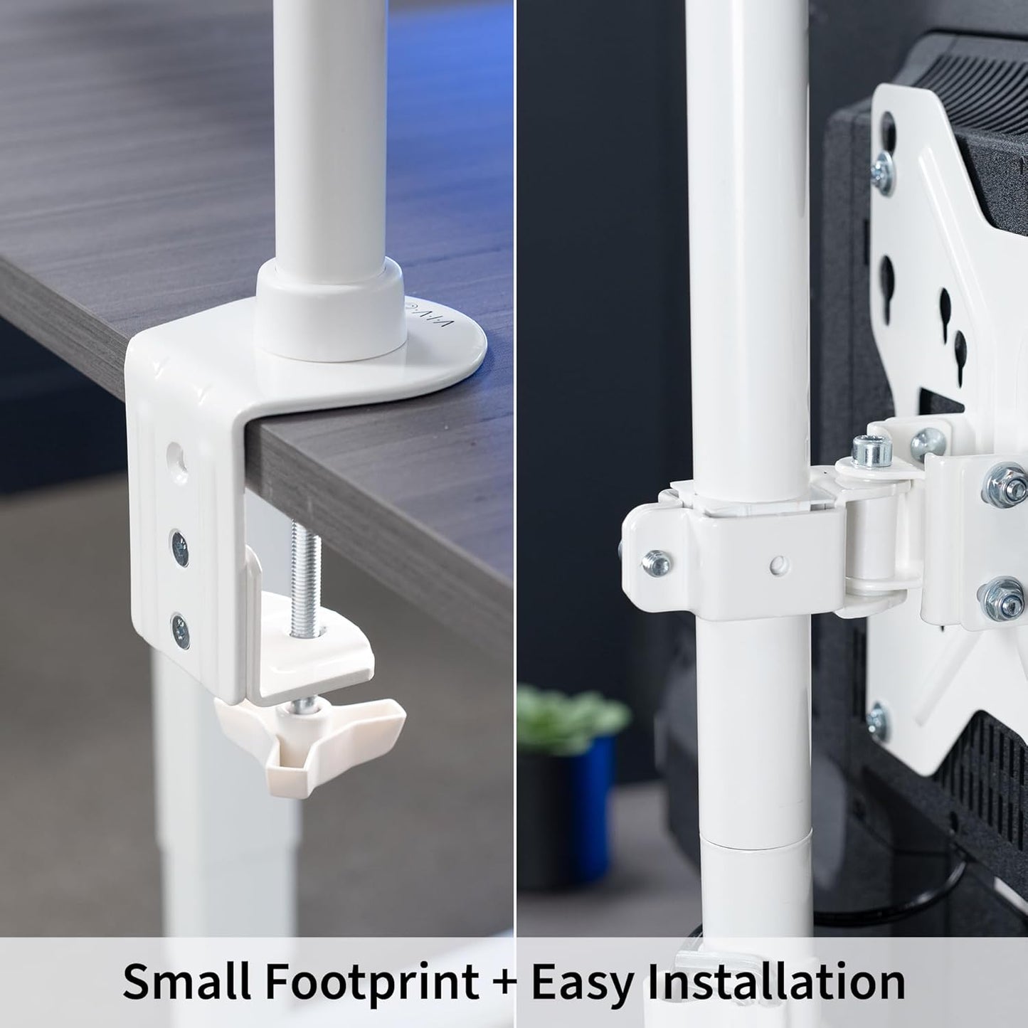 VIVO Ultra Wide TV Desk Mount for up to 55 inch Screens Weighing 29.9kg, Full Motion Height Adjustable Single Television Stand, Black, STAND-V155C