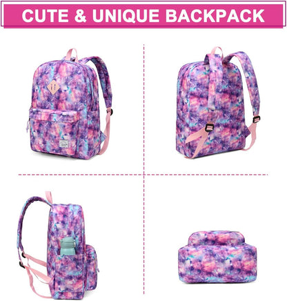 School Backpack for Kids, VASCHY Lightweight Water Resistant Casual Schoolbag Daypack for Men Women Teen Boys Girl Bookbag