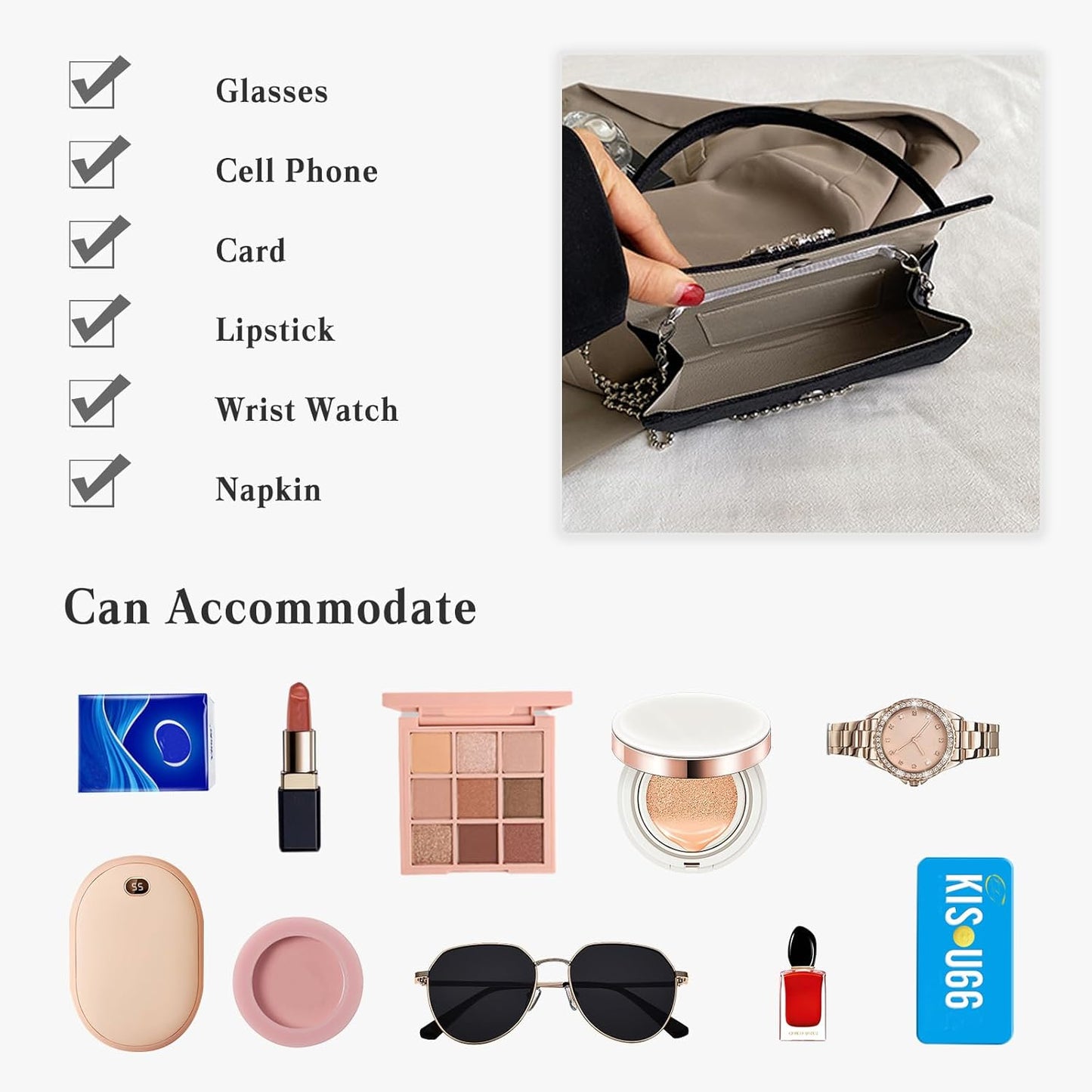 CORIOS Evening Bag for Women Rhinestone Clutch Bag Sparkly Crystal Handbag Bridal Wedding Purse Glitter Shoulder Bag