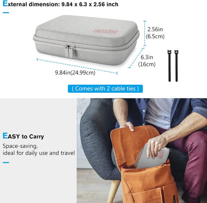 ProCase Hard Travel Electronic Organizer Case for MacBook Power Adapter Chargers Cables Power Bank Apple Magic Mouse Apple Pencil USB Flash Disk SD Card Small Portable Accessories Bag -L, Black