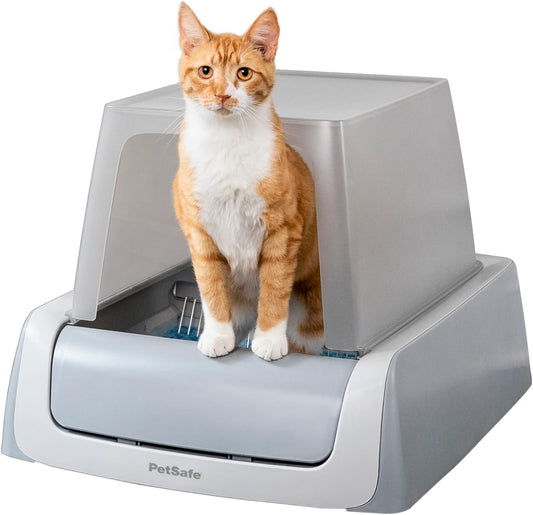 PetSafe ScoopFree Crystal Pro Self-Cleaning Cat Litter Box - Front-Entry - Hands-Free Cleanup with Disposable Crystal Tray - Less Tracking, Better Odor Control - Health Counter Helps Monitor Your Cat