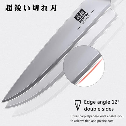 SHAN ZU Fillet Knife 7 inch, Razor Sharp Boning Knife for Meat in 10Cr15Mov Japanese High Carbon Steel Fish Knife, Professional Kitchen with Flexible Blade and Ergonomic Pakkawood Handle