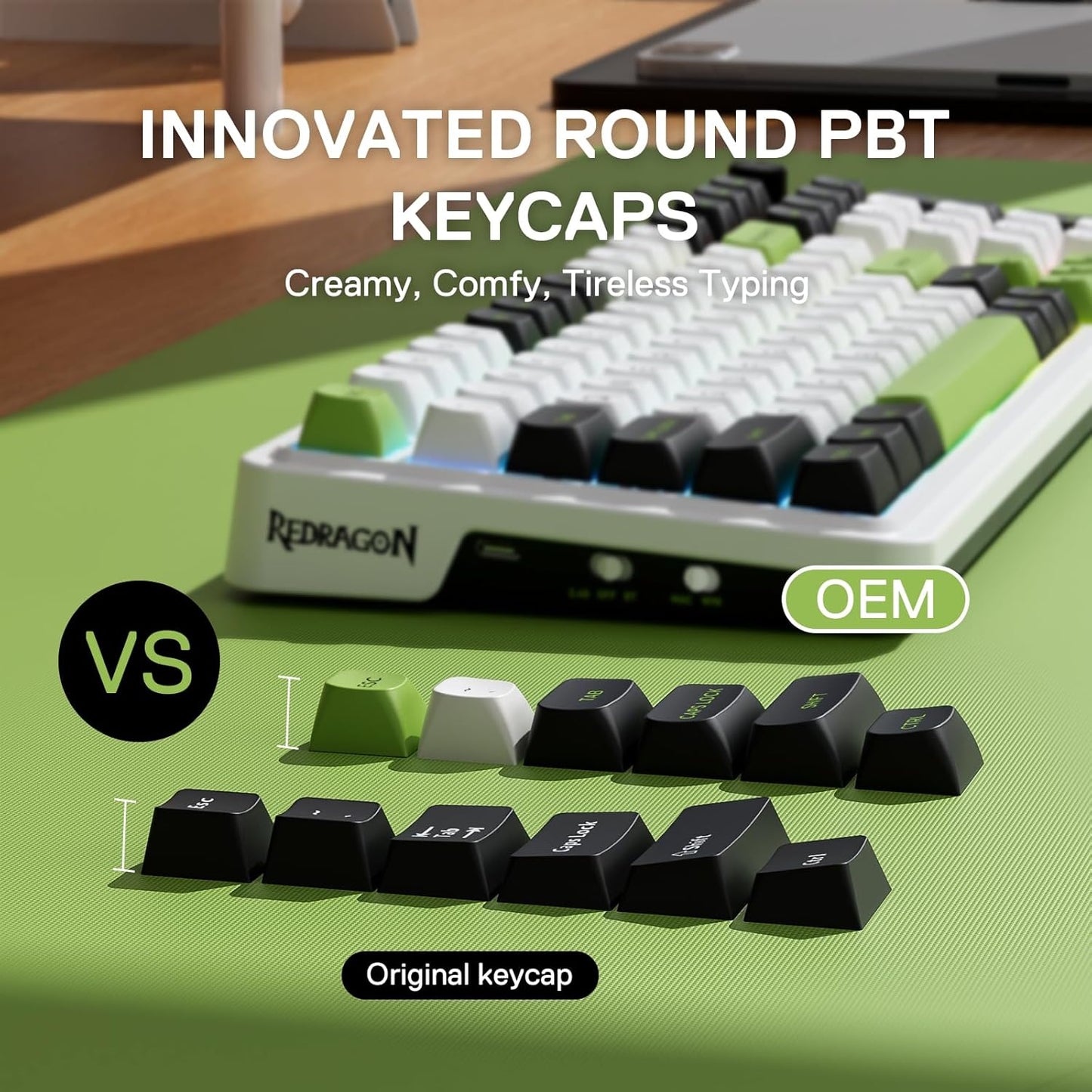 Redragon K686 PRO 98 Keys Wireless Gasket RGB Gaming Keyboard, 3-Modes Anime Mechanical Keyboard w/Hot-Swap Socket, Dedicated Knob Control & Sound Absorbing Pads, Custom Hi-Fi Linear Switch