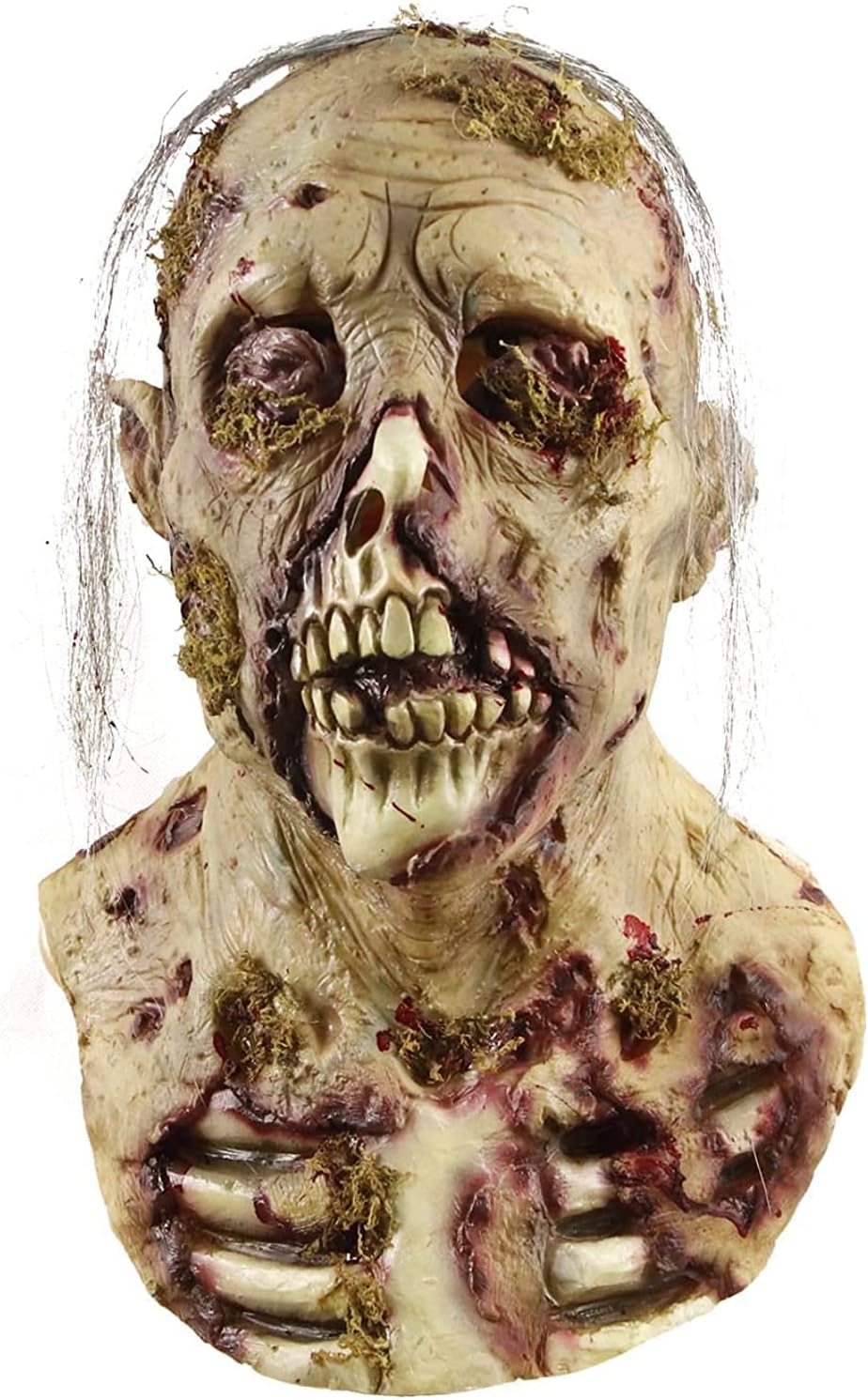 MOLEZU Scary Zombie Head Mask Vampire Mask Walking Dead Latex Halloween Costume Party Cosplay Props Adult