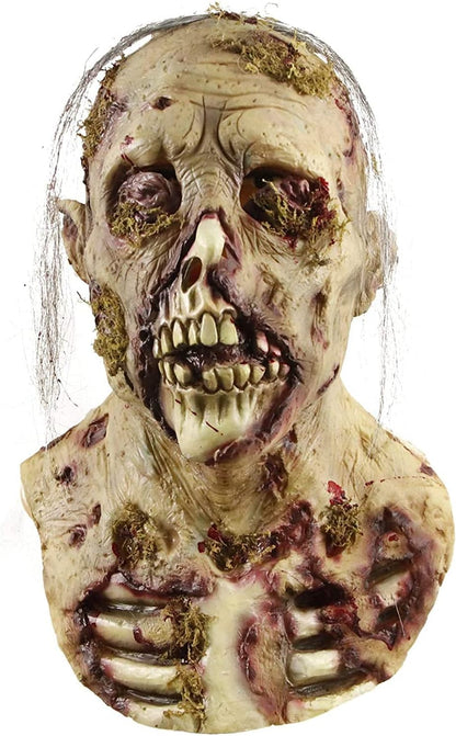 MOLEZU Scary Zombie Head Mask Vampire Mask Walking Dead Latex Halloween Costume Party Cosplay Props Adult