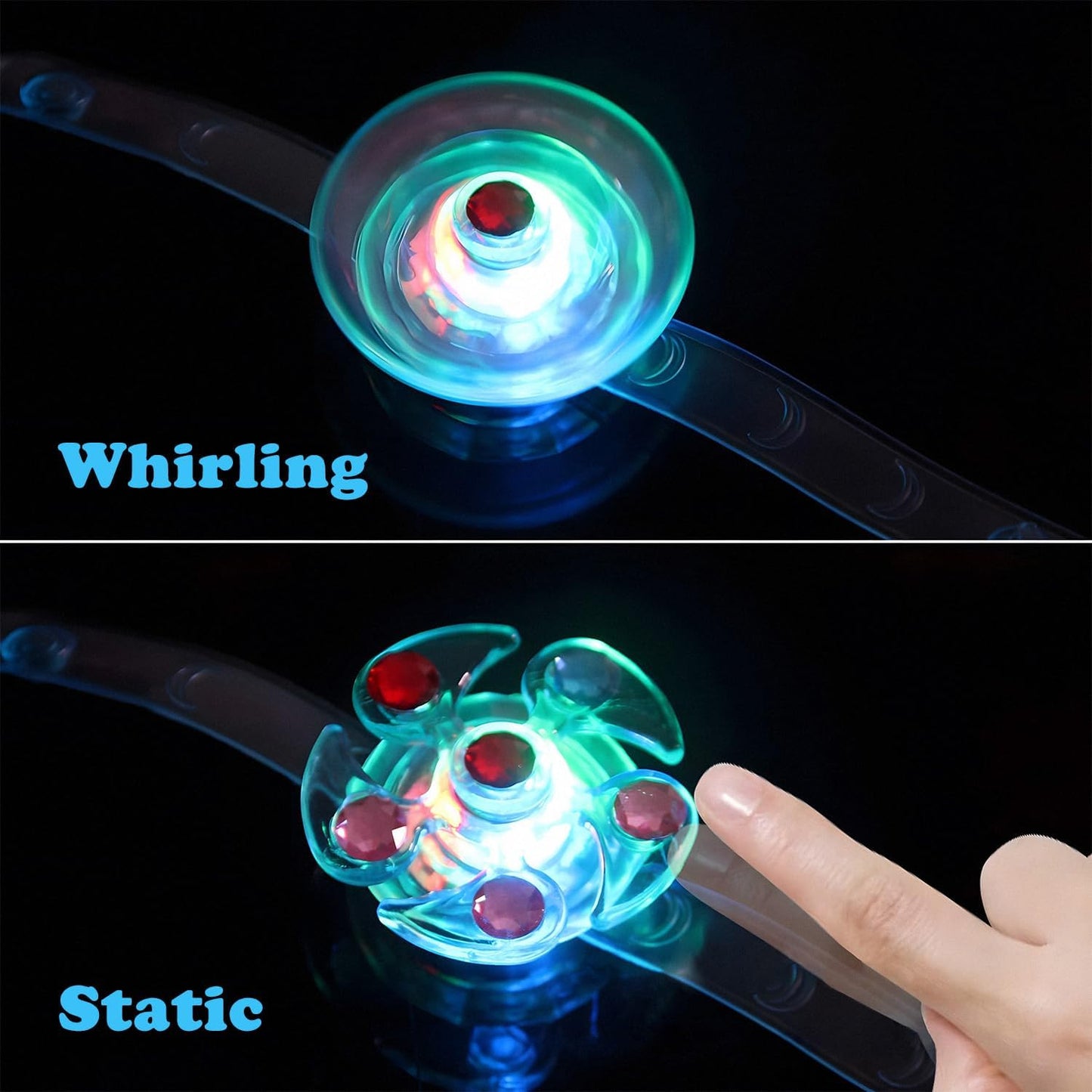 26Pack LED Light Up Fidget Spinner Bracelets Toys,Party Favors for Kids 4-8 8-12 Gifts Glow in The Dark Supplies,for Birthday Halloween Return Gifts Encanto Cocomelon Christmas Goodie Bag Stuffers