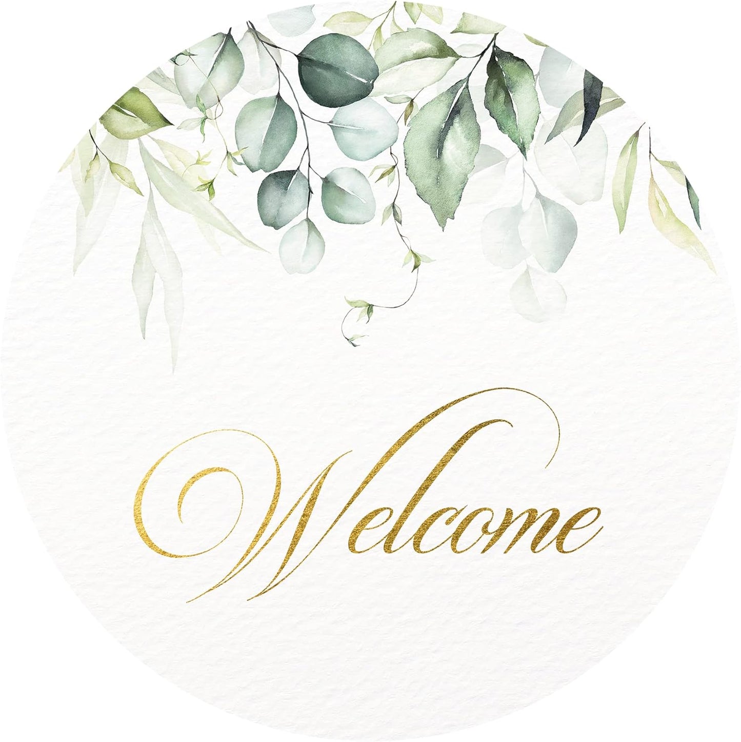 Mobiusea Creation Welcome Stickers | 2 inch | Gold Foil | 60pcs Waterproof Greenery Welcome Bag Stickers for Wedding, Bridal Shower, Birthday, Baby Shower, Party Gift Bags