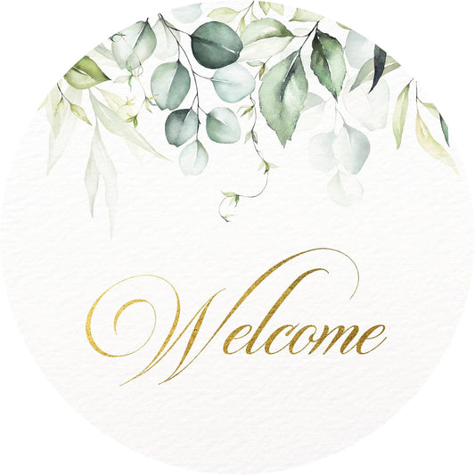 Mobiusea Creation Welcome Stickers | 2 inch | Gold Foil | 60pcs Waterproof Greenery Welcome Bag Stickers for Wedding, Bridal Shower, Birthday, Baby Shower, Party Gift Bags