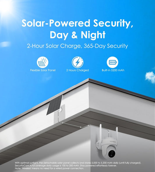 Security Cameras Wireless Outdoor, No Subscription, [2025 New] 4K Home Security Camera System for Camera Surveillance, Flexible Solar Panel, 360° Tracking & Color Night Vision, 2.4&5G WiFi, Easy Setup
