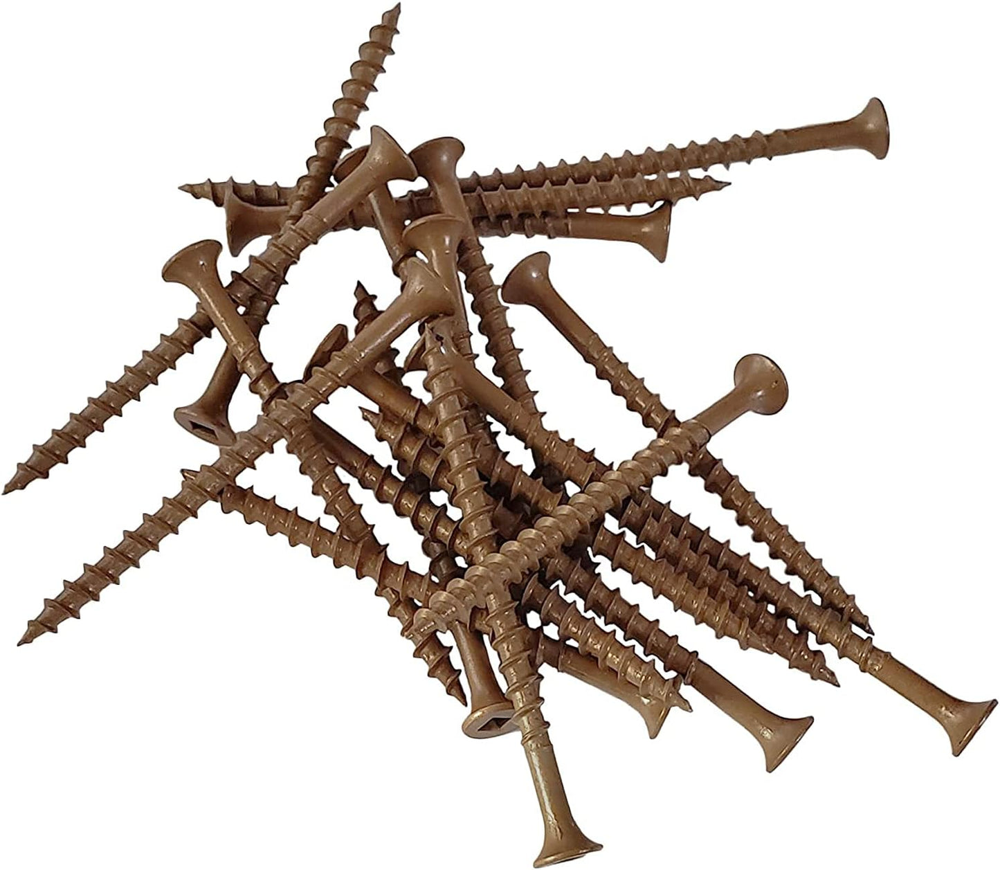 #8 x 3" Deck Screws | Square Drive | Bugle Head | Brown Ruspert | 100pcs Box
