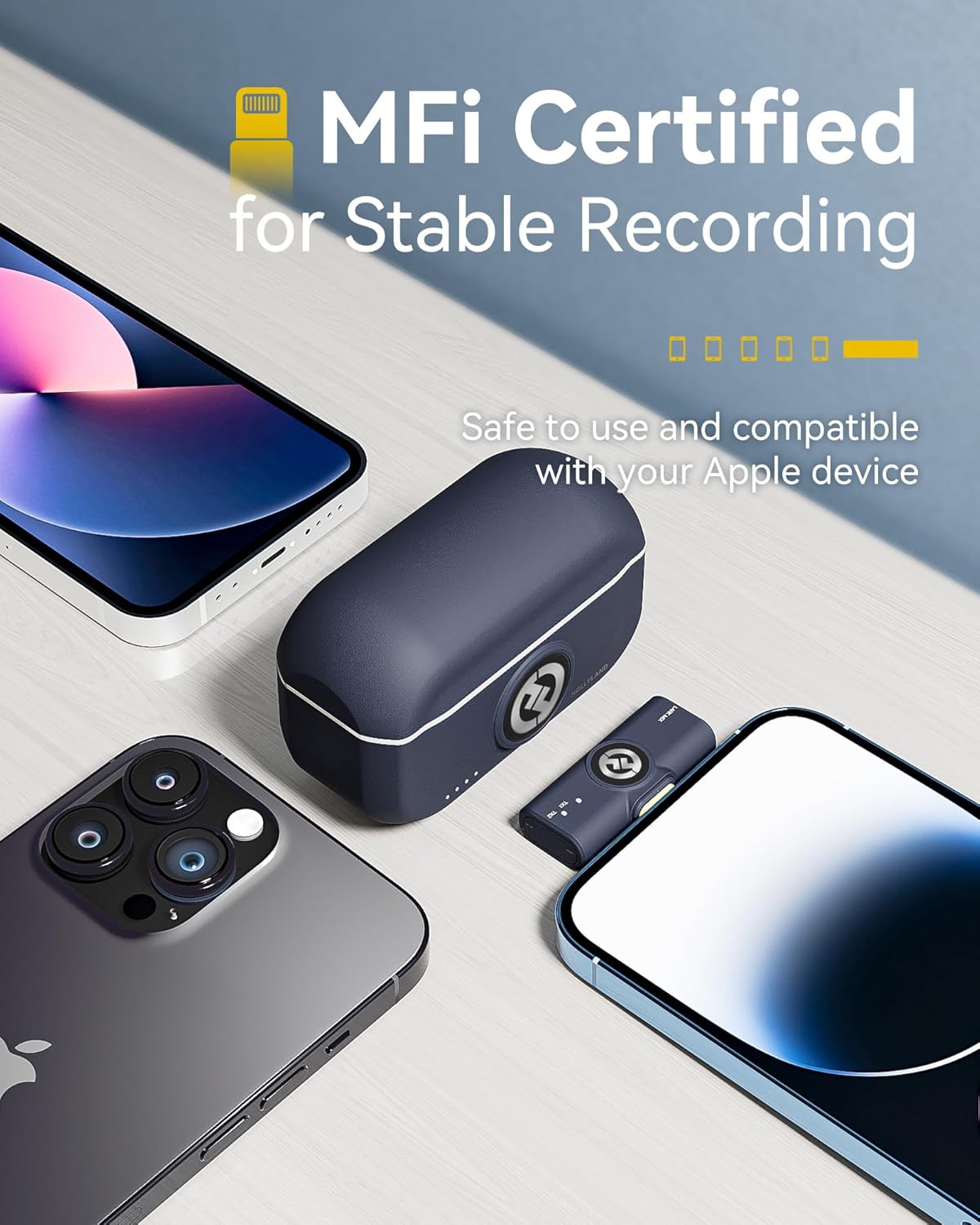 Hollyland Lark M2 Wireless Lavalier Microphone for iPhone/Android/Camera/PC/Laptop with Lightning/USB-C/Plug, 48KHz 24Bit, 1000ft Range, Noise Cancellation, 30H Battery for Video Recording, Streaming