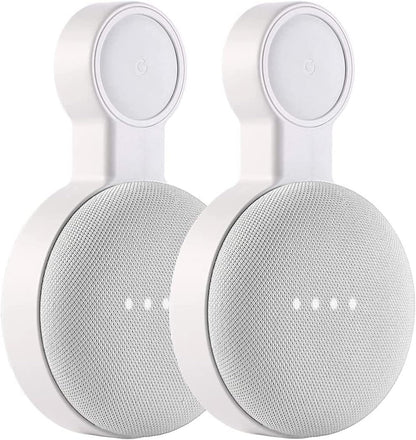 (2 Pack) Outlet Wall Mount Holder for Google Home Mini and Google Nest Mini, A Space-Saving Accessories with Cord Management for Google Mini Smart Speaker, No Messy Wires or Screws
