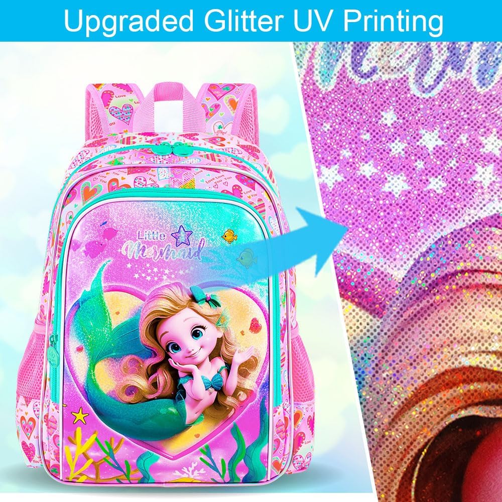 3pcs Backpack for Boys and Girls, 16” Kids Kindergarten Bookbag with Lunch Box, Cute Elementary Backpacks for Boy Girl