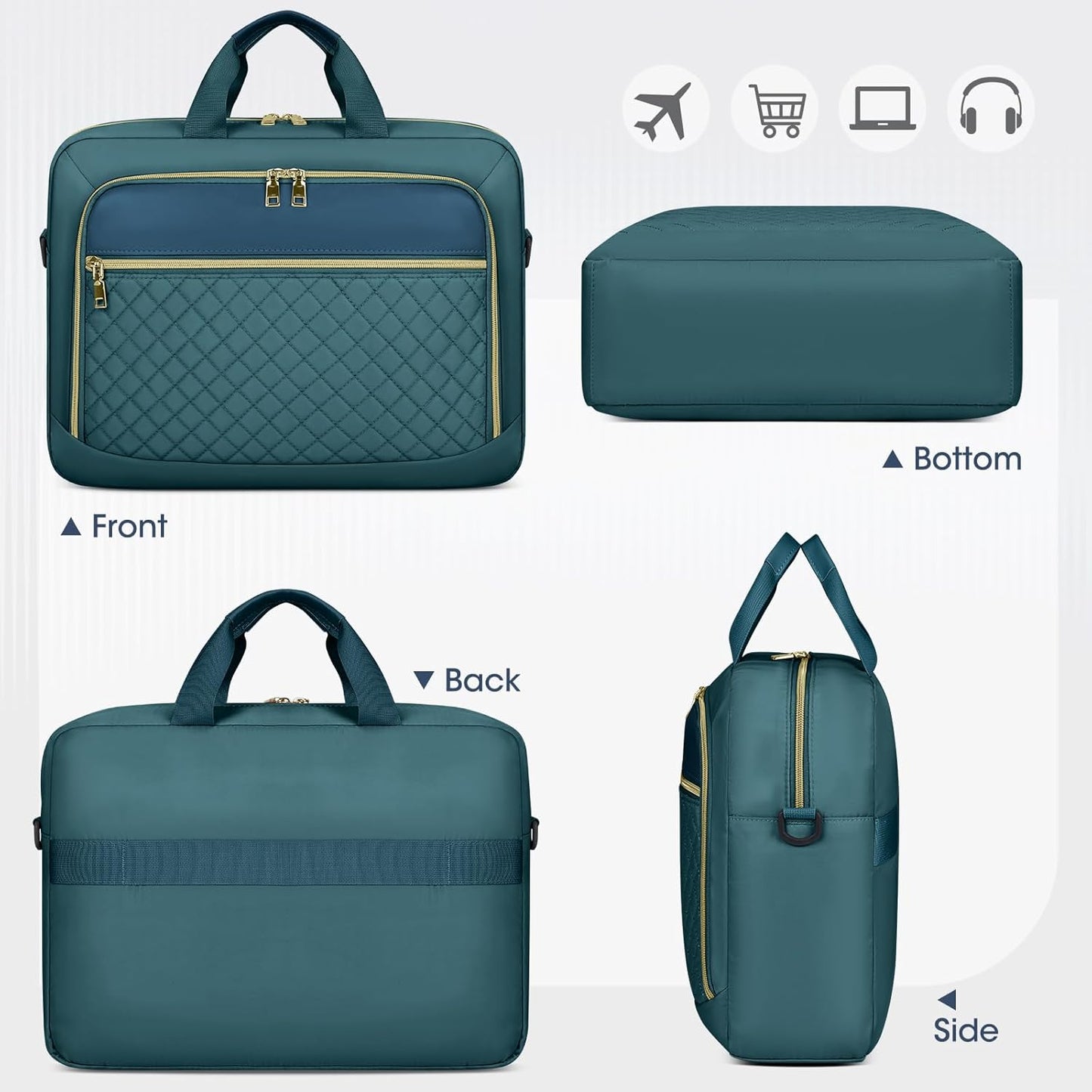 Laptop Bag 17 Inch Laptop Briefcase for Women Waterproof Computer Messenger Bag Professional Laptop Case for Business Work - PuriLite