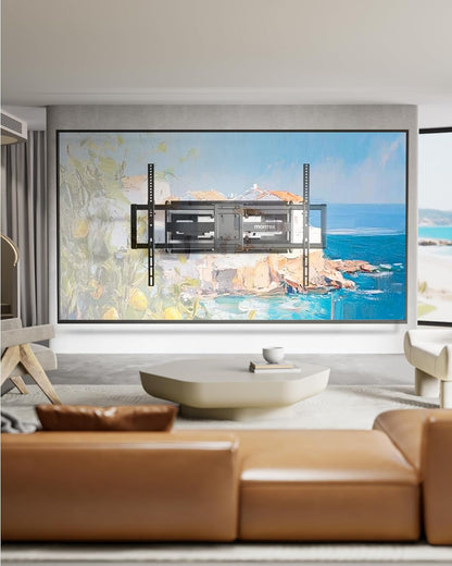 monTEK Heavy Duty TV Wall Mount for 60"–120" TVs, Pre-Assembled & 265lbs 3X Tested, Full Motion TV Mount with Tool-Free Tilt/Swivel/Extension, Max VESA 900x600, Fits 16"/18"/24" Studs - PuriLite