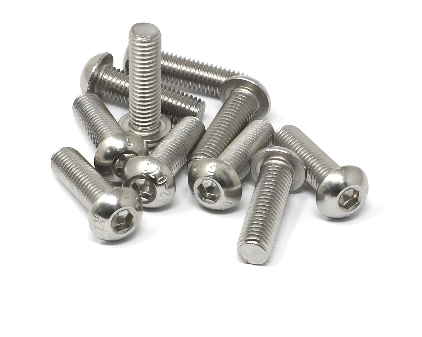iexcell 50 Pcs M6 x 20mm Thread Pitch 1 mm Stainless Steel 304 Hex Socket Button Head Cap Screws Bolts Kit