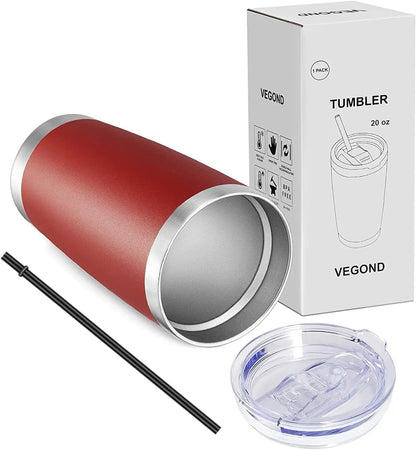 VEGOND 20oz Tumbler with Lid and Straw Stainless Steel Tumbler Cup Bulk Vacuum Insulated Double Wall Travel Coffee Mug Powder Coated Coffee Cup (Bluish Violet 6 Pack)