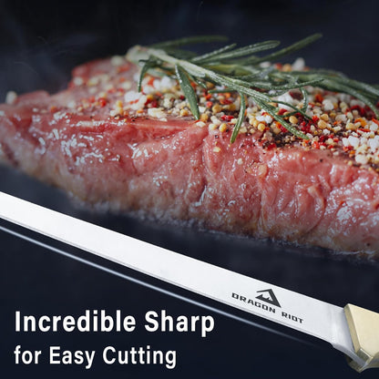 DRAGON RIOT Fillet Knife 7.5 inch Professional Boning Knife for Filleting Japanese Stainless Steel Fish Knife with Ergonomic Handle Super Sharp Fish Filleting Knife for Meat Poultry Cutting