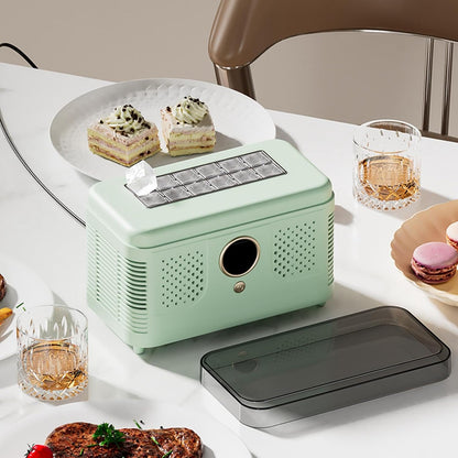 Countertop Ice Maker Mini Portable Ice Making Machine Small Household Appliance with Cube Tong Clip Fast Cooling Technology for Home Kitchen Suitable, Green