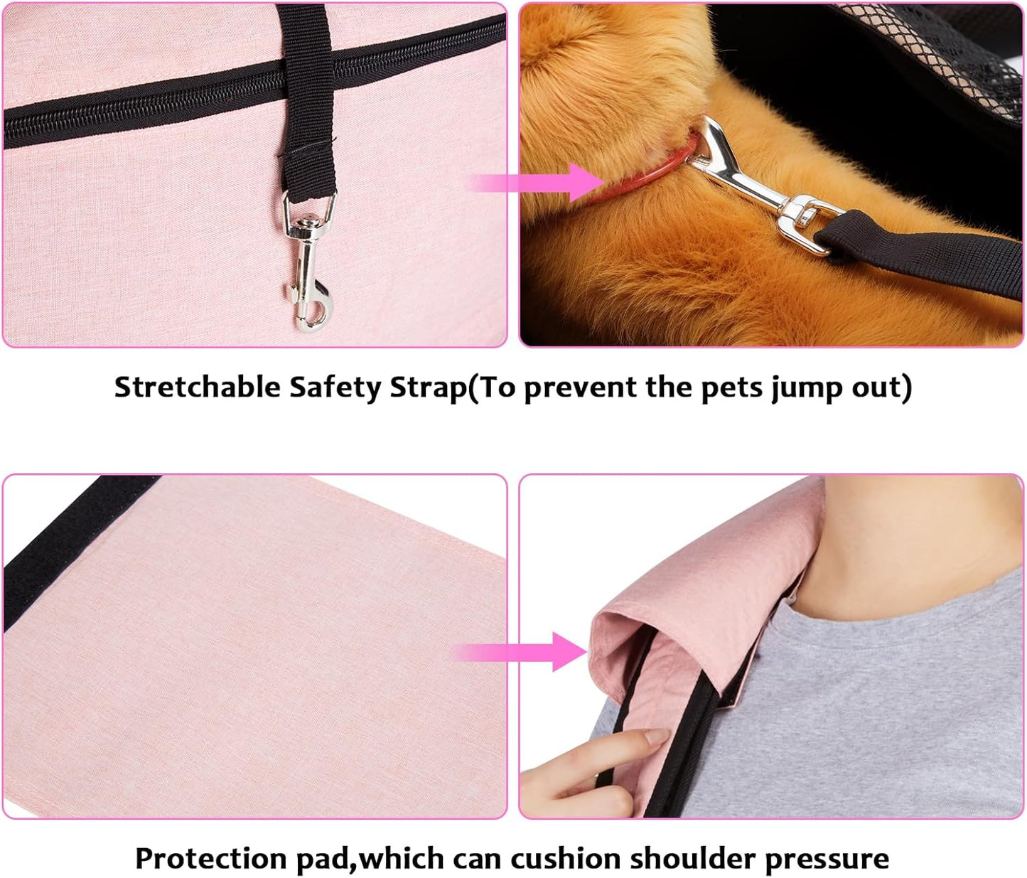 Ownpets Pet Dog Sling Carrier Bag Adjustable Padded Strap Dog Hand Free Safe Mesh Pet Carrier for Small Medium Dog Cat, Fit 10lbs up to 20 Pounds