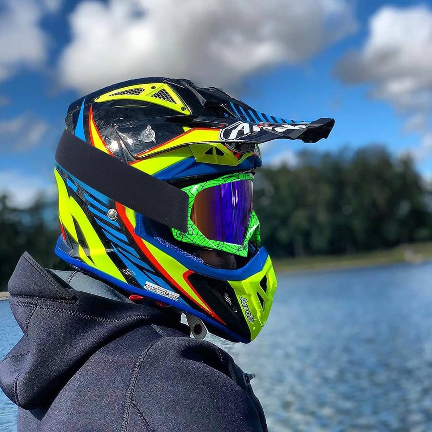 CoPvner Dirt Bike Motorcycle Goggles ATV Motocross Riding Goggles UV400 OTG Offroad MX Helmet Racing Four Wheeler Goggle for Adults Men Women Youth Kids(Spider green frame+color lens)