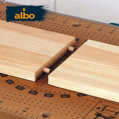 ALBO Wooden Dowel Pins 100 Pack Assorted Sizes 1/2 + 3/8 + 5/16 + 1/4 inch Fluted Wood Dowels Rods Hardwood Crafts Dowel Pegs
