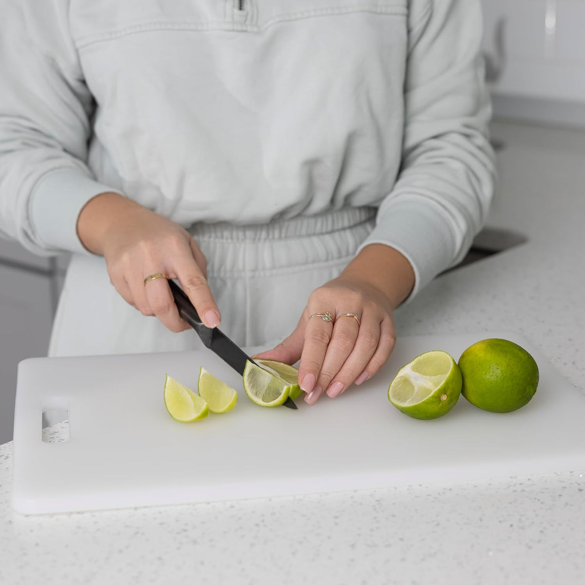 Fox Run Thick Plastic Bar Cutting Board, 11" x 17" x 0.5" Garnish Board