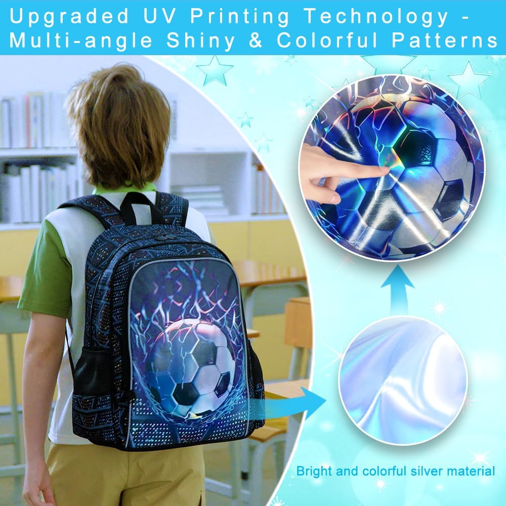 3pcs Backpack for Boys and Girls, 16” Kids Kindergarten Bookbag with Lunch Box, Cute Elementary Backpacks for Boy Girl