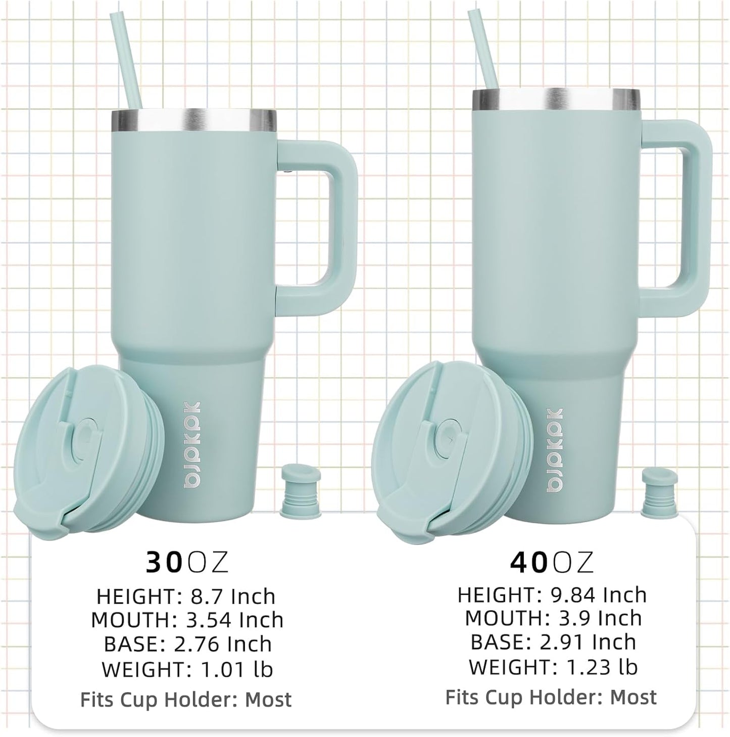 BJPKPK Tumbler with Handle and Straw 30oz Insulated Tumbler Cups with Lid Stainless Steel Travel Coffee Mug,Indigo Black