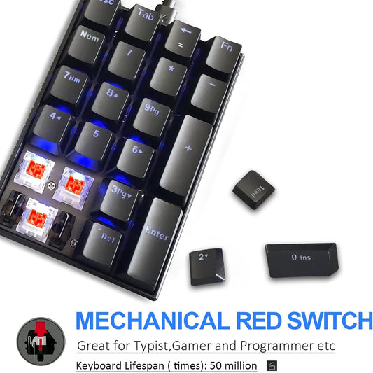 Purilite Select 21-Key Mechanical Numeric Keypad – Red Switch | USB-C Wired