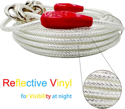 Petest 25ft Reflective Tie-Out Cable for Small Dogs Up to 35 Pounds