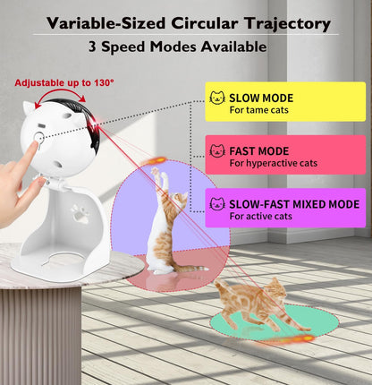 Petiepaw Interactive Laser Cat Toys for Indoor Cats,Cat Laser Toy Automatic for Bored Indoor Adult Cats/Kittens/Dogs,USB Rechargeable,3 Speed Modes
